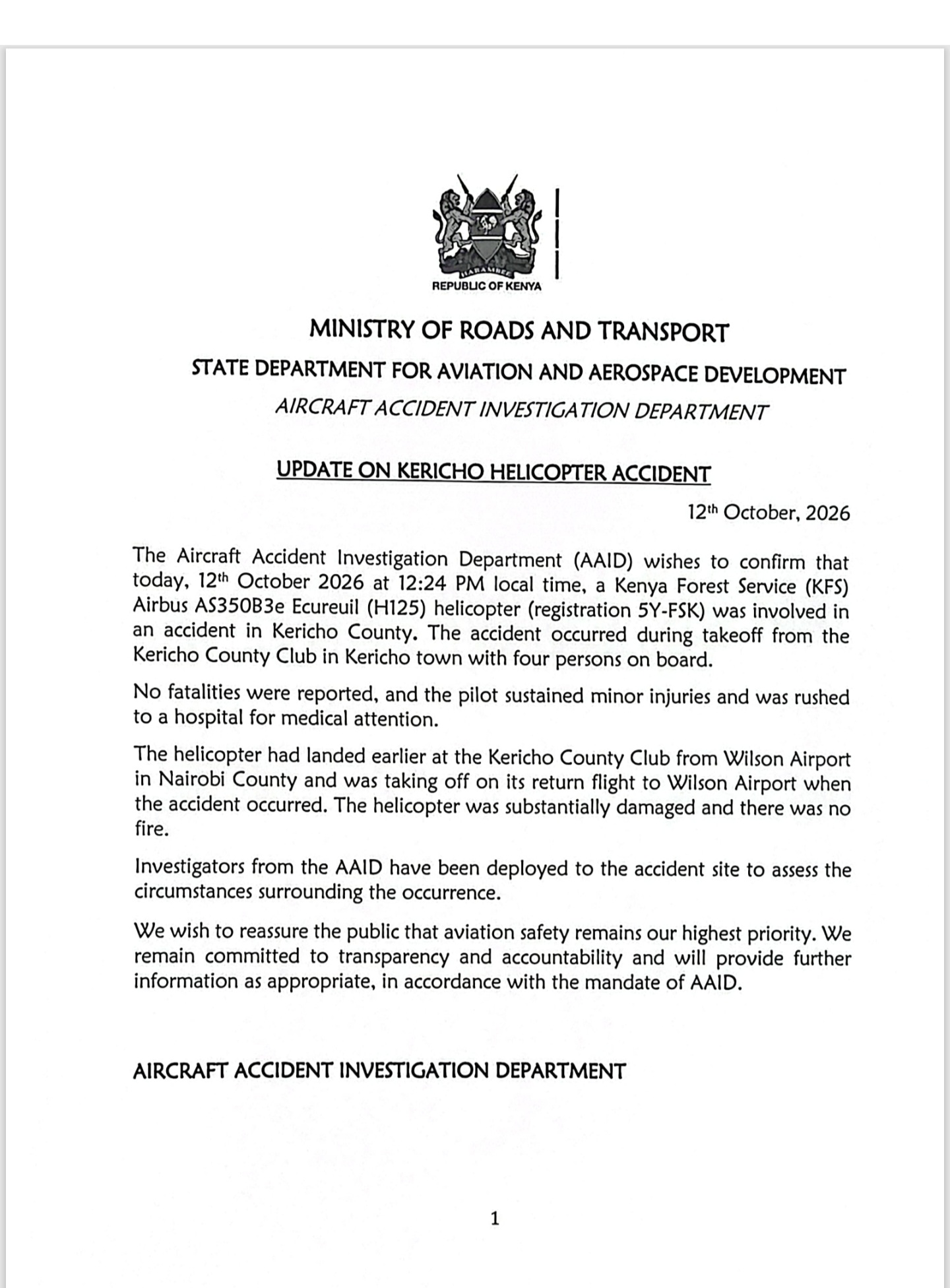 Kericho accident
